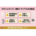 dアニメストア 無料トライアルの注意点
