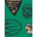 GU「KIDSグラフィックT JURASSIC WORLD」カラー： 55 GREEN　前面アップ
