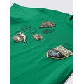 GU「KIDSグラフィックT JURASSIC WORLD」カラー： 55 GREEN　前面アップ