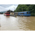 水没した人吉駅(くま川鉄道)