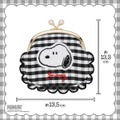 粧美堂【PEANUTS】スヌーピー ギンガムチェックシリーズ 　「ガマ口ポーチ ＜BLACK＞」