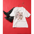 “HELLO KITTY” Giddy Upコラージュ プリントTシャツ　¥5,995 tax in