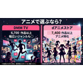 DMM TVとdアニメストアのアニメ配信数比較