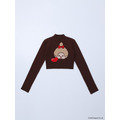 【Monchhichi×EMODA】ジャガードハイネッククロップニット