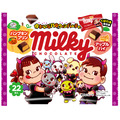 不二家のお菓子がハロウィンデザインに♪ カントリーマアム、ホームパイ、ミルキーのパッケージに仮装をしたペコちゃん＆サンリオキャラたちが！