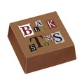 LOGOミルクチョコレートガナッシュをミルクチョコレートで包みました。