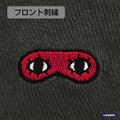 『銀魂』沖田総悟のアイマスク ワンポイント刺繍Tシャツ（SUMI）部分アップ