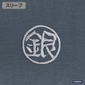 『銀魂』銀さんとバイク ワンポイント刺繍Tシャツ（HAZY NAVY）部分アップ