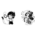描きおこしミニキャラクターの限定スタンプ