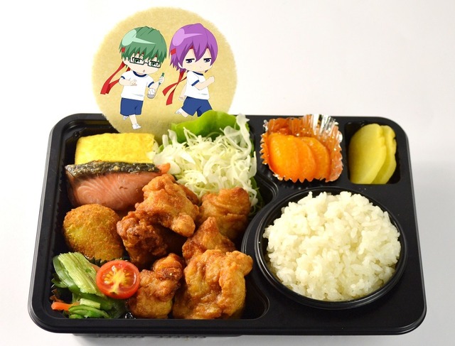 緑間真太郎、紫原敦の帝光中体育祭のお昼時は鮭から(から揚げ)弁当（c）藤巻忠俊／集英社・黒子のバスケ製作委員会