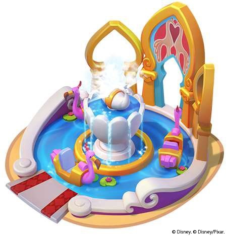 「ハスの噴水」(C) Disney. (C) Disney/Pixar.(C) 2017Gameloft. All Rights Reserved. Gameloft and the logo Gameloft are trademarks of Gameloft in the US and/or other countries.(C) GungHo Online Entertainment, Inc. All Rights Reserved.