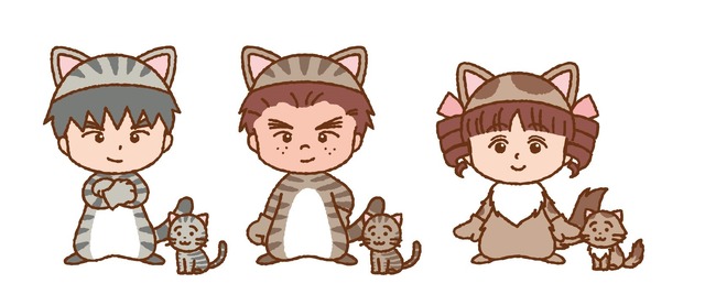 大野にゃん、杉山にゃん、城ケ崎にゃん(c) さくらプロダクション / 日本アニメーション