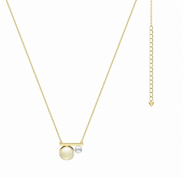 ルチル【18K YG、 ルチルクォーツ、 あこや真珠】￥220,000 （本体価格）