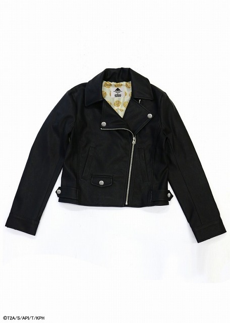 キンプリ×スピンズ黄薔薇ダブルライダースジャケット ￥7,999（税抜き）(C)Ｔ-ＡＲＴＳ / syn Sophia / エイベックス・ピクチャーズ / タツノコプロ / キングオブプリズムPH製作委員会