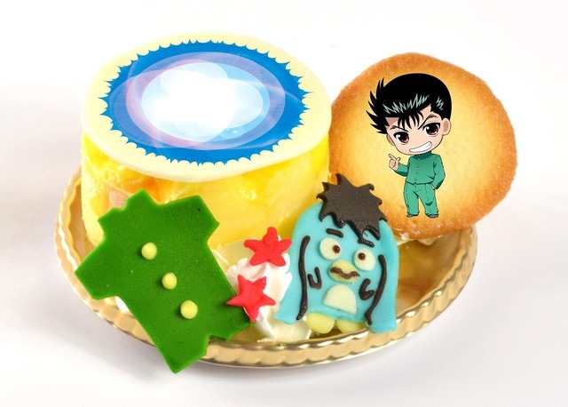 浦飯幽助の“霊丸！！”ケーキ (パイン＆マンゴーケーキ)(700円)(C)Yoshihiro Togashi 1990年－1994年 (C)ぴえろ／集英社