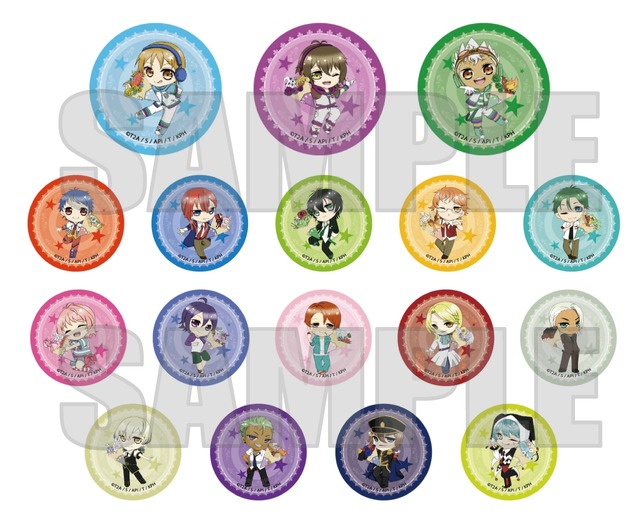 トレーディング缶バッジ（全17種）500円（税込）(C)Ｔ-ＡＲＴＳ / syn Sophia / エイベックス・ピクチャーズ / タツノコプロ / キングオブプリズムPH製作委員会