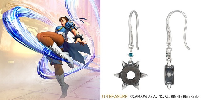 「春麗 腕輪ピアス」シルバー:25,920円K18イエローゴールド:129,600円　(C)CAPCOM U.S.A., INC. ALL RIGHTS RESERVED.