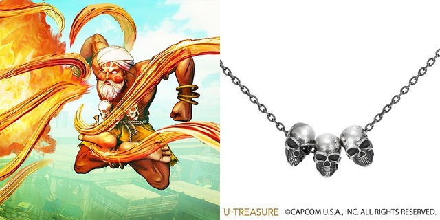 「ダルシム スカルネックレス」シルバー:19,440円K18イエローゴールド:108,000円　(C)CAPCOM U.S.A., INC. ALL RIGHTS RESERVED.