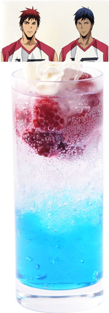 「火神と青峰の ラズベリー＆ブルーハワイクラッシュゼリーのスパークリングドリンク」(C)藤巻忠俊／集英社・劇場版「黒子のバスケ」製作委員会