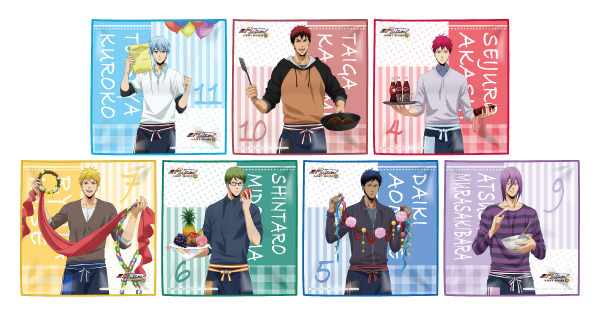 マイクロファイバータオル～ホームパーティーver.～（全 15 種・ランダム） 600 円（税込）(C)藤巻忠俊／集英社・劇場版「黒子のバスケ」製作委員会