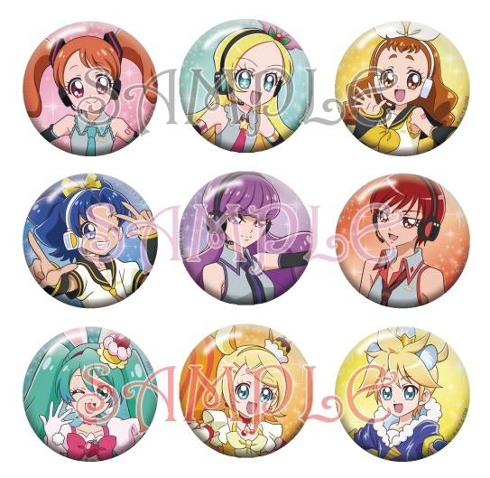 「缶バッジ全9種（ブラインド）」各400円（税抜）(C)ＡＢＣ-Ａ・東映アニメーション(C)Crypton Future Media, INC. www.piapro.net