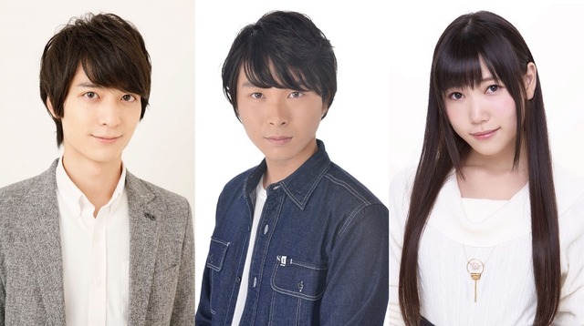 『ソードガイ The Animation』声優キャスト画像（左から梅原裕一郎、上村祐翔、相坂優歌）