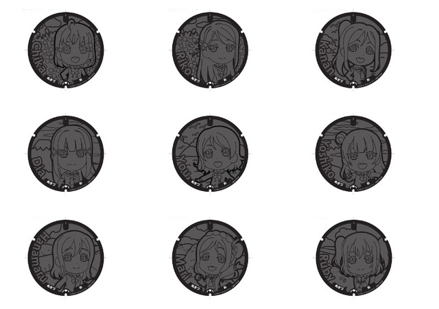 「沼津市×ラブライブ！サンシャイン!!ヌマヅノタカラプロジェクト」長島鋳物製 ミニマンホール ※スタンド付き(C)2017 プロジェクトラブライブ!サンシャイン!!