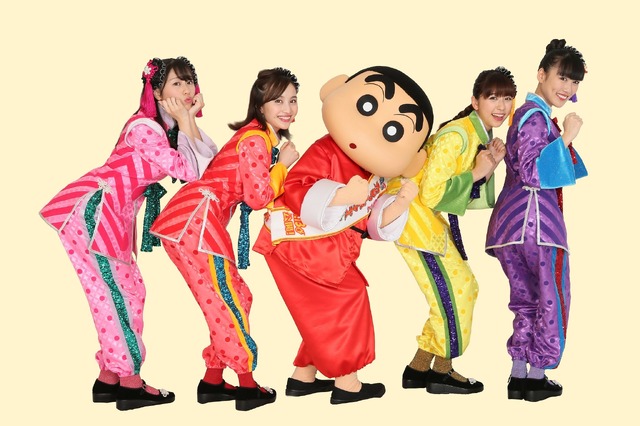 『映画クレヨンしんちゃん 爆盛！カンフーボーイズ ～拉麺大乱～』ももクロ＆しんちゃん(C)臼井儀人／双葉社・シンエイ・テレビ朝日・ ADK 2018