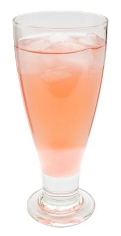 「セガコラボカフェ マギアレコード 魔法少女まどか☆マギカ外伝」ドリンク 600円（税込）鹿目まどか（ピンクレモネード＋ピーチゼリー）(C)Magica Quartet/Aniplex・Magia Record Partners (C)SEGA