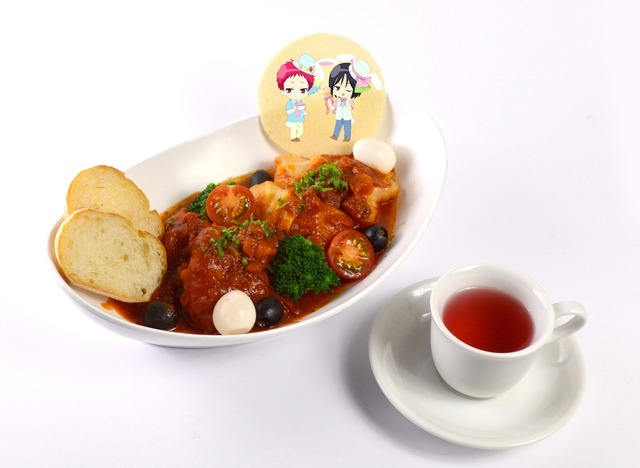 洛山高校 赤司・実渕の チキンとロールキャベツのカチャトラ風 (with ローズヒップティー) (990 円) (C)藤巻忠俊／集英社・黒子のバスケ製作委員会