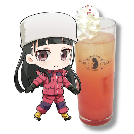 小淵沢報瀬 グレナデンシロップ×オレンジジュース×ソーダ＋ホイップ＋赤アラザン 500円＋税 (C)YORIMOI PARTNERS