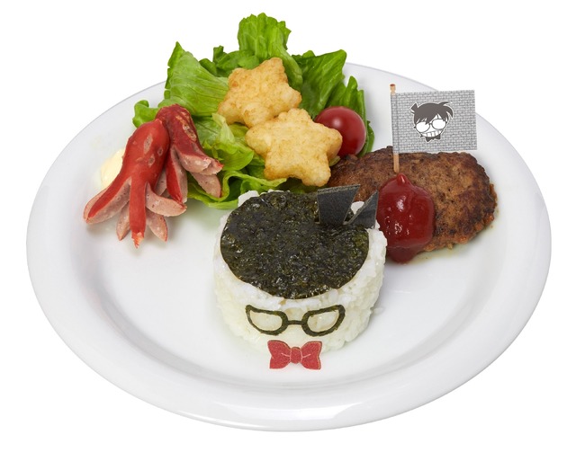 「名探偵コナン 765 放送局 in アニ ON STATION」1,100 円（税込）『真実はいつもひとつ！』コナンハンバーグプレート(C)青山剛昌／小学館・読売テレビ・TMS 1996 (C)2018 NAMCO All rights reserved.