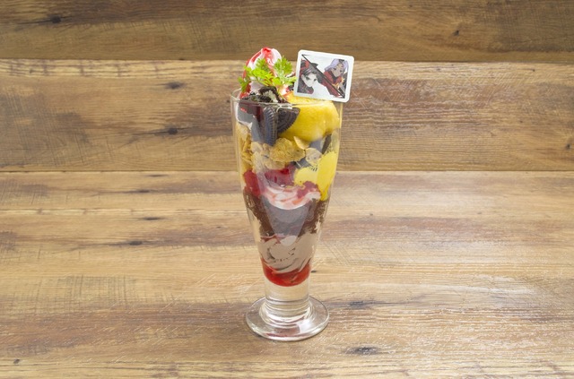 「セガコラボカフェ Fate/EXTRA Last Encore」デザートメニュー  各1,000円（税込）岸浪ハクノのデッドフェイスパフェ(C)TYPE-MOON / Marvelous, Aniplex, Notes, SHAFT  (C)SEGA