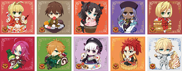 「セガコラボカフェ Fate/EXTRA Last Encore」マイクロファイバータオル ～スイーツver.～（全10種）  600円（税込）  (C)TYPE-MOON / Marvelous, Aniplex, Notes, SHAFT  (C)SEGA