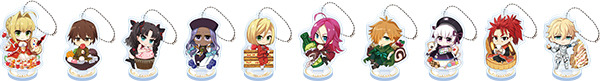 「セガコラボカフェ Fate/EXTRA Last Encore」スタンド付きアクリルキーホルダー ～スイーツver.～（全10種）  700円（税込）  (C)TYPE-MOON / Marvelous, Aniplex, Notes, SHAFT  (C)SEGA