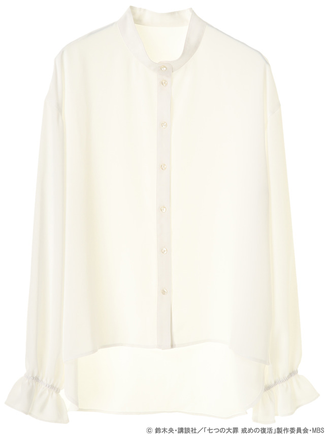 earth music＆ecology Japan Label ×『七つの大罪 戒めの復活』メリオダスイメージネクタイ付きブラウス4,590円+税 (C)鈴木央・講談社／「七つの大罪戒めの復活」製作委員会・MBS produced by CHORD co.,ltd.