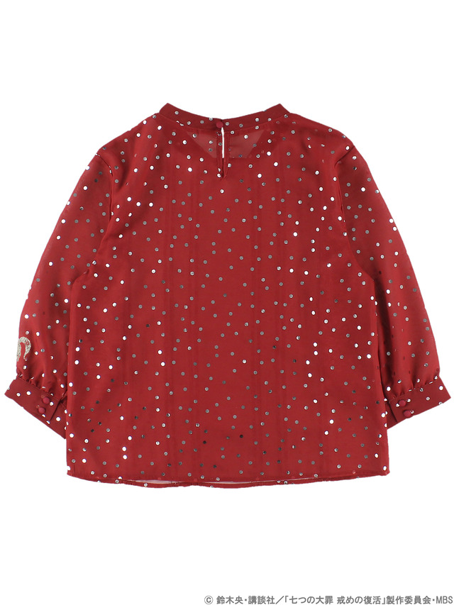 earth music＆ecology Japan Label ×『七つの大罪 戒めの復活』バンイメージドットプリントブラウス4,590円+税(C)鈴木央・講談社／「七つの大罪戒めの復活」製作委員会・MBS produced by CHORD co.,ltd.