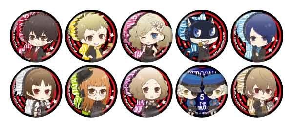 「セガコラボカフェ PERSONA5 the Animation」デフォルメ缶バッジA（全10種・ランダム） 400円（税込）(C)ATLUS (C)SEGA/PERSONA5 the Animation Project (C)SEGA