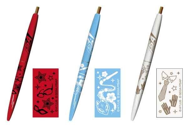 「セガコラボカフェ PERSONA5 the Animation」ボールペン（全3種） 各500円（税込） (C)ATLUS (C)SEGA/PERSONA5 the Animation Project (C)SEGA