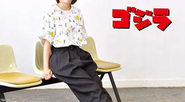 ゴジラ映画『三大怪獣 地球最大の決戦』コラボグッズ ビッグTシャツ 3,900円＋税TM&(C)TOHO CO.,LTD.