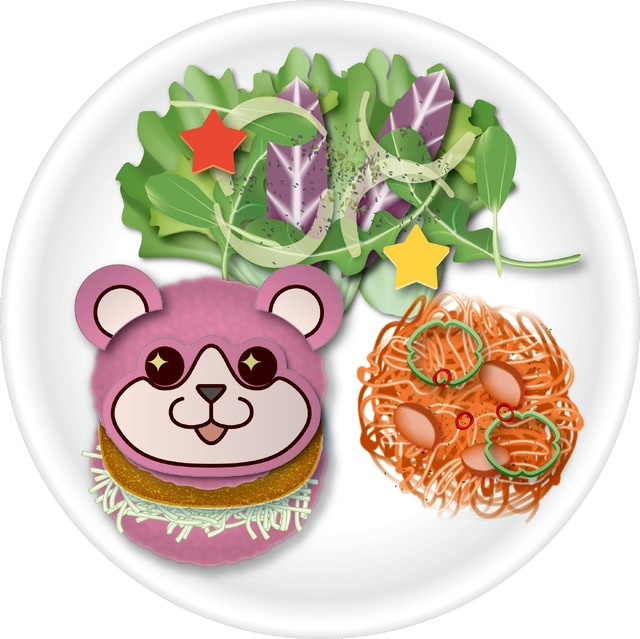 ミッシェルのライスバーガープレート ～北沢精肉店のコロッケをはさんで～　価格未定　（C)BanG Dream! Project（C)Craft Egg Inc.（C)bushiroad All Rights Reserved.