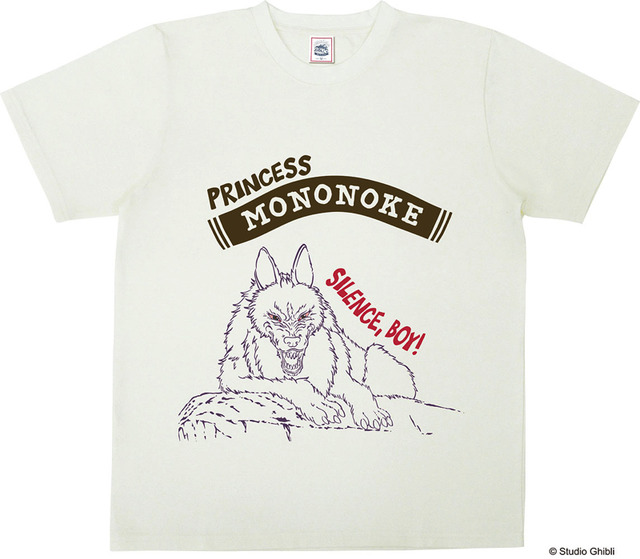 もののけ姫 Tシャツ　黙れ小僧 4,630円（税別） (C) Studio Ghibli (C) 1994 Hatake Jimusho - Studio Ghibli - NH (C) 2004 Studio Ghibli - NDDMT(C) 2008 Studio Ghibli - NDHDMT