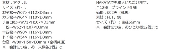アクリルスタンド 1,200円（税抜）チェンジング缶バッジコレクション 602円（税抜）(C)赤塚不二夫/おそ松さん製作委員会