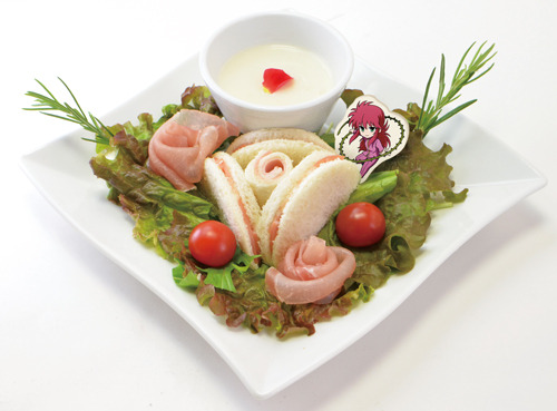 皮肉だね悪党の血の方が綺麗な花がさく。 魔界植物！？のプレートサラダ950円（税込）（C）Yoshihiro Togashi 1990年-1994年 （C）ぴえろ／集英社