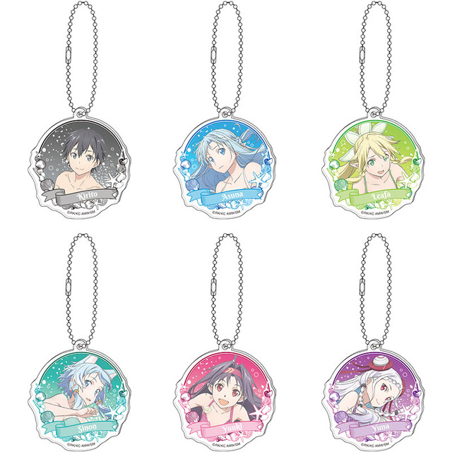 アクリルキーホルダー（6種） 各650円＋税（C)2016 川原 礫/KADOKAWA アスキー・メディアワークス刊/SAO MOVIE Project