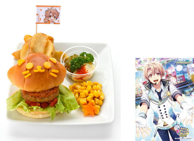 「オレの料理食べてくれよな！」三月特製ネコバーガープレート / 1,000円（税込） (C)アイドリッシュセブン (C)2018 BANDAI NAMCO Amusement Inc.