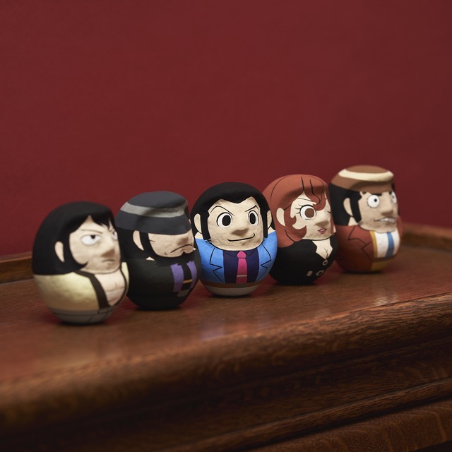 「白河だるま ルパン三世」各2,592円（税込）（Ｃ）モンキー・パンチ/TMS・NTV