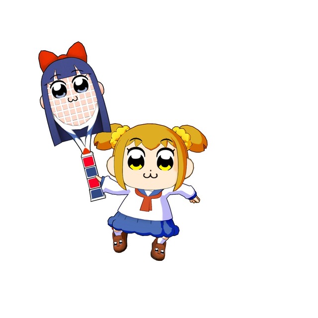 『白猫テニス』2周年コラボフェス「ポプ子」「ピピ美（ラケット）」(C)2016-2018 COLOPL, Inc.(C)大川ぶくぶ／竹書房・キングレコード