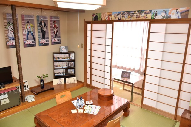 扇屋の室内の様子／佐賀県×「銀魂」コラボ「佐賀春プロジェクト」(C)空知英秋／集英社・テレビ東京・電通・BNP・アニプレックス