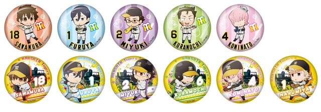 阪神タイガース×ダイヤのA コラボシークレット缶バッヂ 500円（全11種） ※デザインは選べません (C)ＴＫ／DSＴ